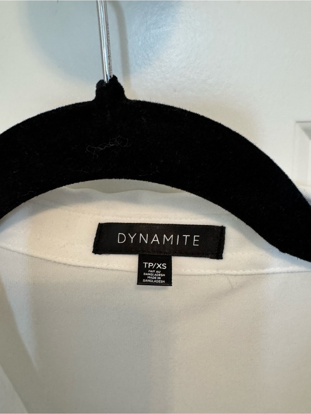 Dynamite White Drawstring Hem Button-Front Shirt - Picture 3 of 3